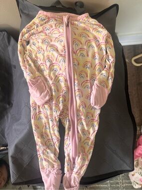 Little sleepies Baby Girls Pink Rainbow Footed One-Piece